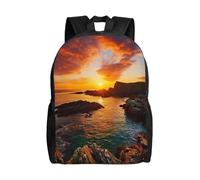 Unkhtt Ireland Sunset Seascape Print Stylish Unisex Large Capacity Backpack For Work Travel Camping Outdoor Adventures