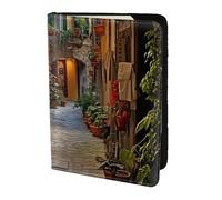 Unkhtt Italian Old Street Print 5.5in Passport Travel Document Wallet Case for Men and Women Compact and Secure