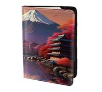 Unkhtt Japan Mount Fuji Landscape Print 5.5in Passport Travel Document Wallet Case for Men and Women Compact and Secure