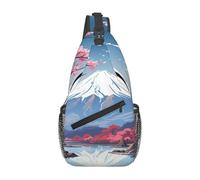 Unkhtt Japan Mount Fuji Landscape Print Cross Chest Bag Men Women Travel Shoulder Pack for Daily Commute Outdoor Adventures