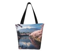 Unkhtt Japan Mount Fuji Landscape Print Multi-Scene Shoulder Bag Beach Tote Versatile Carry Hiking Shopping Holiday Wear
