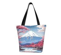 Unkhtt Japan Mount Fuji Landscape Print Multi-Scene Shoulder Bag Beach Tote Versatile Carry Hiking Shopping Holiday Wear