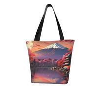 Unkhtt Japan Mount Fuji Landscape Print Multi-Scene Shoulder Bag Beach Tote Versatile Carry Hiking Shopping Holiday Wear