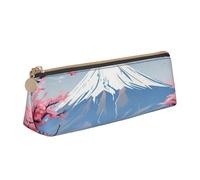 Unkhtt Japan Mount Fuji Landscape Print Pencil Case Large Capacity Triangle Pouch for Pens Cases Student and School College