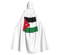 Unkhtt Jordanian Flag Print Adult Festivals Hooded Cloak Carnival Cosplay Masquerade Party Comfort Cape Hood
