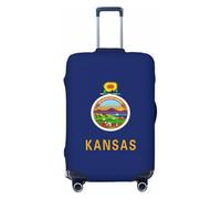 Unkhtt Kansas State Flag Print Suitcase Cover Stretchable Luggage Protector for Hard Soft Shell Suitcases Travel