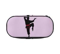 Unkhtt Karate Men Print Large Capacity Pencil Pen Pouch Students Dual Zip School Stationery Makeup Storage