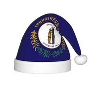 Unkhtt Kentucky State Flag Print Boys Girls Christmas Elf Hat Festive New Year for Xmas Holiday Santa Hats Gift