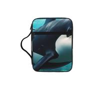 Unkhtt Killer Whales Swim Along Print Bible Storage Bag Scripture Holder Waterproof Cover Travel Church Everyday Storage