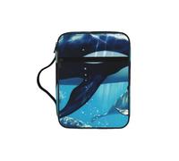 Unkhtt Killer Whales Swim Along Print Bible Storage Bag Scripture Holder Waterproof Cover Travel Church Everyday Storage