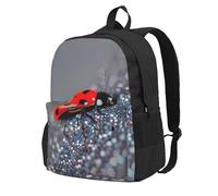 Unkhtt Ladybugs Pattern Infinite Speckled Print Large Capacity Adult Backpack Unisex Travel Bag Daypack Hiking Camping Commuting