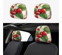 Unkhtt lovely sweet red cherry 1 Print 2 Pcs Car Headrest Covers Comfort Style Soft Seat Cushion for Cars Accessories