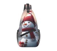 Unkhtt Merry Christmas Cute Snowman 1 Print Cross Chest Bag Men Women Travel Shoulder Pack for Daily Commute Outdoor Adventures