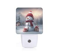 Unkhtt Merry Christmas Cute Snowman 1 Print Night Light for Bedroom Bathroom Nightlight Illumination Home Decor Safety Lighting