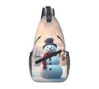 Unkhtt Merry Christmas Cute Snowman Print Cross Chest Bag Men Women Travel Shoulder Pack for Daily Commute Outdoor Adventures
