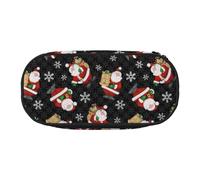 Unkhtt Merry Christmas Happy Print Large Capacity Pencil Pen Pouch Students Dual Zip School Stationery Makeup Storage