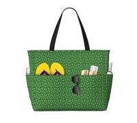 Unkhtt Monstera Deliciosa Banana Palm Print Comfortable Travel Bag Beach Tote Summer Vacation Picnic Camping Stylish Accessory