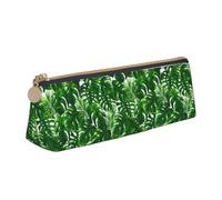 Unkhtt Monstera Deliciosa Banana Palm Print Pencil Case Large Capacity Triangle Pouch for Pens Cases Student and School College