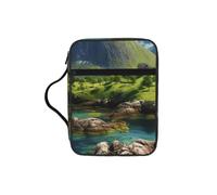 Unkhtt Norway Islands Print Bible Storage Bag Scripture Holder Waterproof Cover Travel Church Everyday Storage