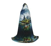 Unkhtt Norway Islands Print Hooded Cloak Men Women Teens Kids For Carnival Costume Parties Halloween Cosplay