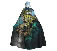 Unkhtt Norway Islands Print Hooded Cloak Men Women Teens Kids For Carnival Costume Parties Halloween Cosplay