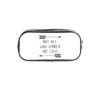 Unkhtt Not All Who Wander are Lost Print Clear Pencil Case for Kids Students Boys Girls Transparent Stationery Organizer