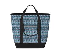 Unkhtt Origami Multicolor Papercraft Cranesprint Women Men Large Capacity Insulated Tote Bag For Picnic Food Delivery Shopping