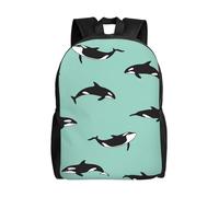 Unkhtt Pacific Ocean Whale Print Stylish Unisex Large Capacity Backpack For Work Travel Camping Outdoor Adventures