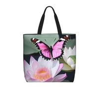 Unkhtt Pink Butterfly 1 Print Stylish Lightweight Bag Unisex Grocery Bag Functional Daily Use Travel Beach Work