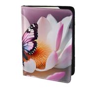 Unkhtt Pink Butterfly Print 5.5in Passport Travel Document Wallet Case for Men and Women Compact and Secure