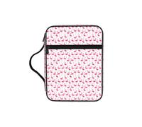 Unkhtt Pink Flamingo Pattern Print Bible Storage Bag Scripture Holder Waterproof Cover Travel Church Everyday Storage