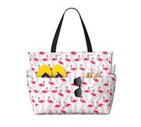 Unkhtt Pink flamingo pattern Print Comfortable Travel Bag Beach Tote Summer Vacation Picnic Camping Stylish Accessory
