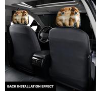 Unkhtt Pomeranians Puppies and Point Print 2 Pcs Car Headrest Covers Comfort Style Soft Seat Cushion for Cars Accessories
