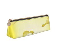 Unkhtt Potato Chips Print Pencil Case Large Capacity Triangle Pouch for Pens Cases Student and School College