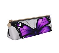 Unkhtt Purple Butterfly and Flower 1 Print Pencil Case Large Capacity Triangle Pouch for Pens Cases Student and School College