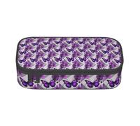 Unkhtt Purple Butterfly and Flower 1 Print Student Pencil Case 8.3 X 2 X 3.7in Pencil Pouch School Office Travel Pen Bag
