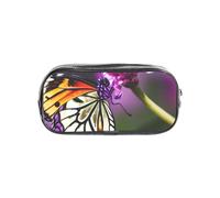 Unkhtt Purple Plum Butterfly Print Clear Pencil Case for Kids Students Boys Girls Transparent Stationery Organizer
