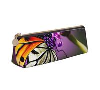 Unkhtt Purple Plum Butterfly Print Pencil Case Large Capacity Triangle Pouch for Pens Cases Student and School College