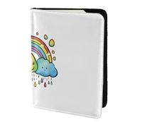 Unkhtt Rainbow Clouds Raindrop 1 Print 5.5in Passport Travel Document Wallet Case for Men and Women Compact and Secure