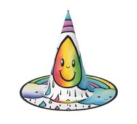 Unkhtt Rainbow Clouds Raindrop 1 Print Adults Festive Hat Carnival Party Cosplay Costume Comfortable Cap For Headwear