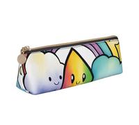 Unkhtt Rainbow Clouds Raindrop 1 Print Pencil Case Large Capacity Triangle Pouch for Pens Cases Student and School College