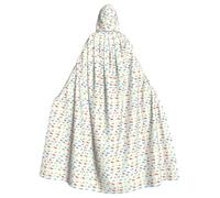 Unkhtt Rainbow Rabbit Print Adult Festivals Hooded Cloak Carnival Cosplay Masquerade Party Comfort Cape Hood