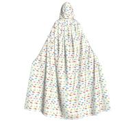 Unkhtt Rainbow Rabbit Print Adults 190cm Hooded Cloak Carnival Costume Cosplay Festivals Outdoor Celebrations