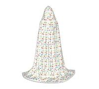 Unkhtt Rainbow Rabbit Print Unisex Comfort Hooded Cape For Cosplay Costume Festival Carnival Wizard Robes