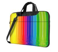Unkhtt Rainbow Striped Print Stylish Laptop Bag Portable Single-Shoulder Case For Briefcase For Work Travel