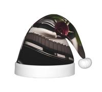 Unkhtt Red Rose on Piano Print Boys Girls Christmas Elf Hat Festive New Year for Xmas Holiday Santa Hats Gift