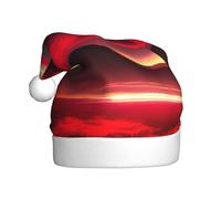 Unkhtt Red Sky at Night Starry Print Adult Christmas Hat Festive Accessory for Xmas Halloween New Year Celebration