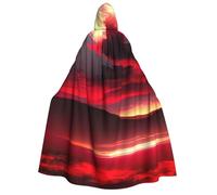 Unkhtt Red Sky At Night Starry Print Adults Hooded Cloak For Cosplay Masquerade Festival Carnival Costumes Cape Robe