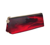 Unkhtt Red Sky at Night Starry Print Pencil Case Large Capacity Triangle Pouch for Pens Cases Student and School College