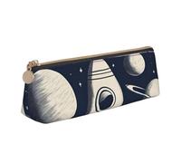 Unkhtt Rocket in Space Print Pencil Case Large Capacity Triangle Pouch for Pens Cases Student and School College